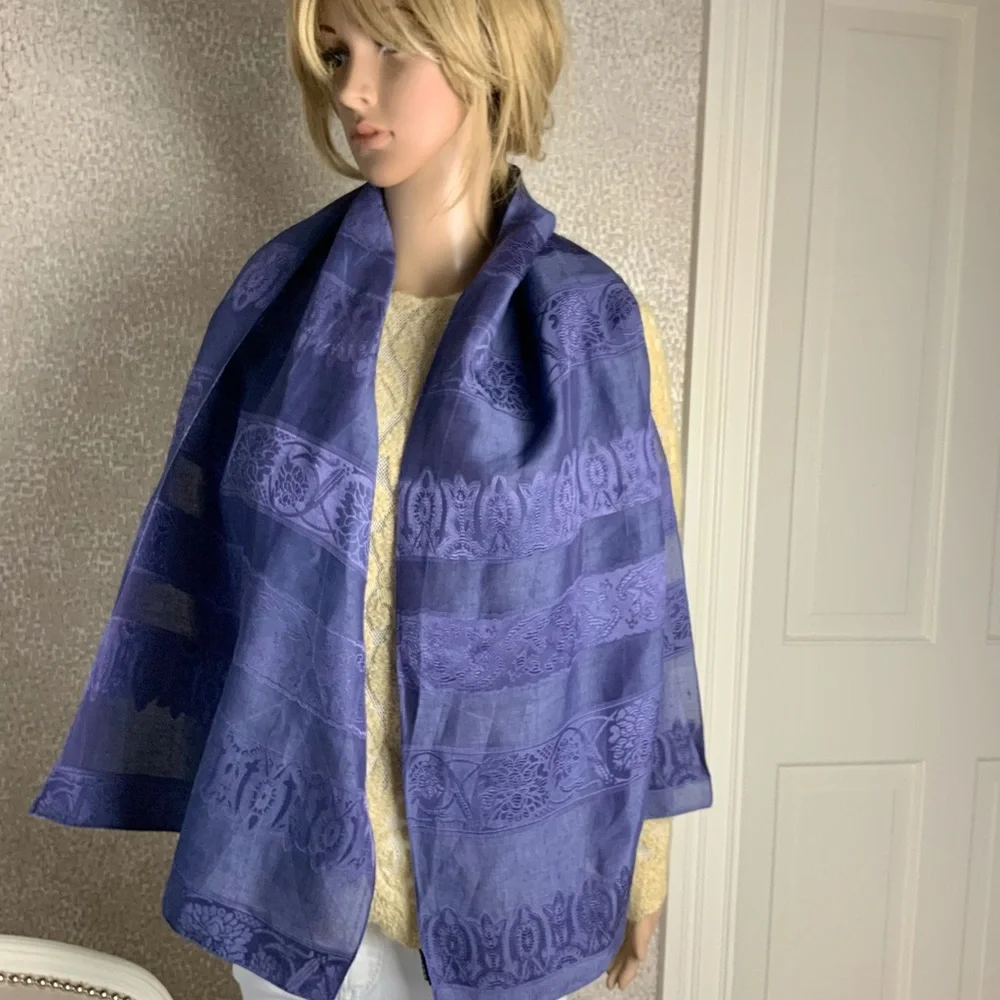 Bally blue purple silk scarf